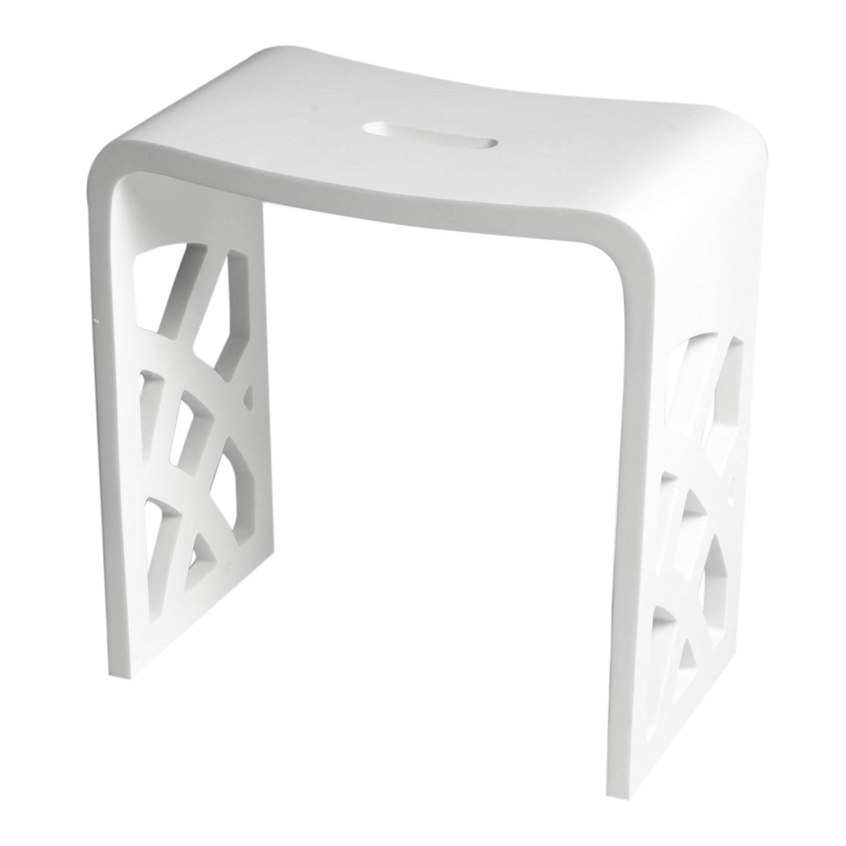 White Matte Bathroom Shower Stool J777823