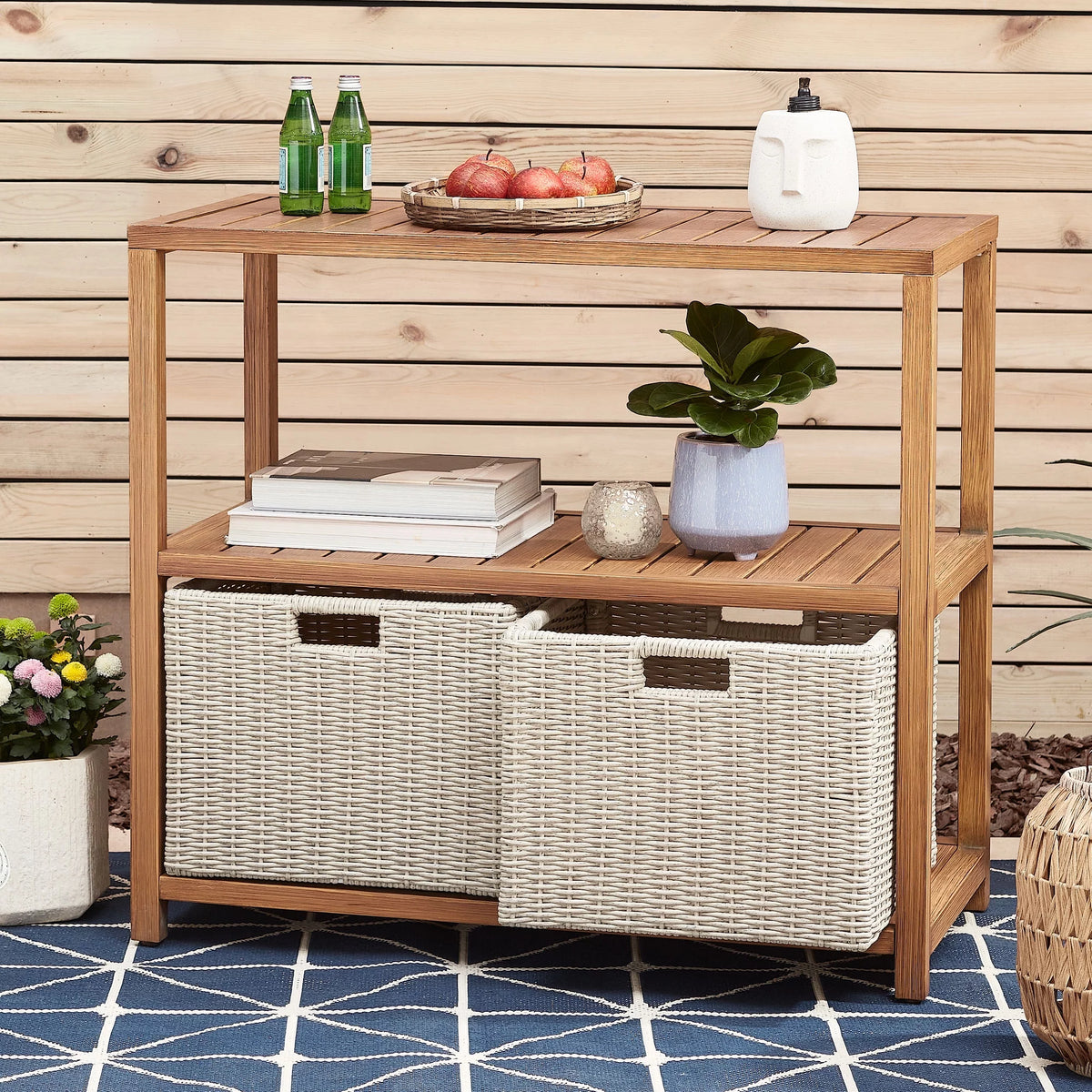 Gray Steel Outdoor Console Table H64701