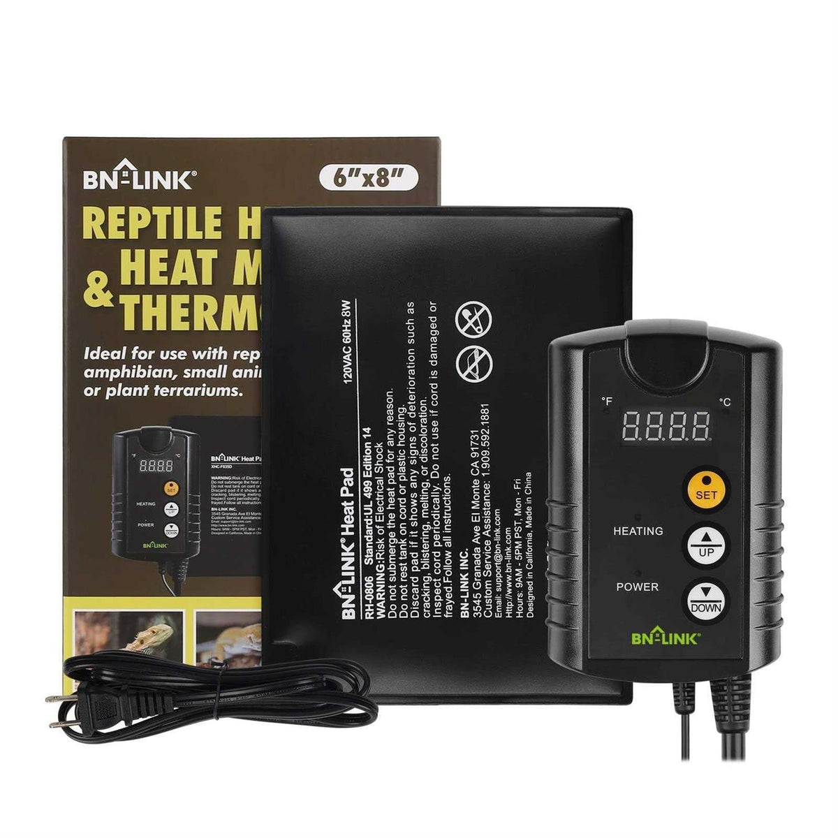 Reptile Heating Pad 8 X Digital Thermostat Under Tank Heater Combo Set I377
