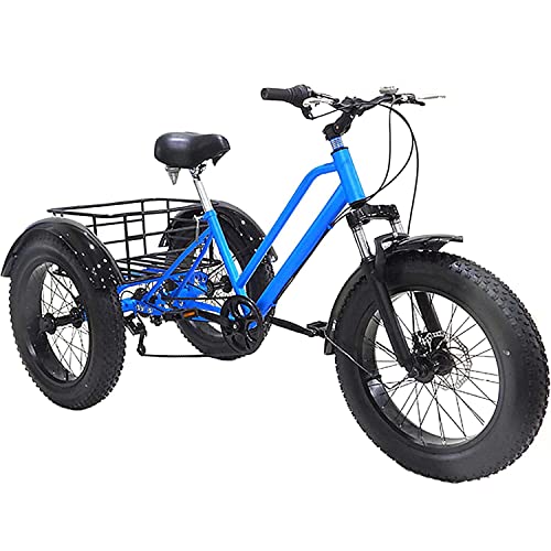 7 Speed 20 Inch Fat Tire Adult Tricycle with Shopping Basket C876505