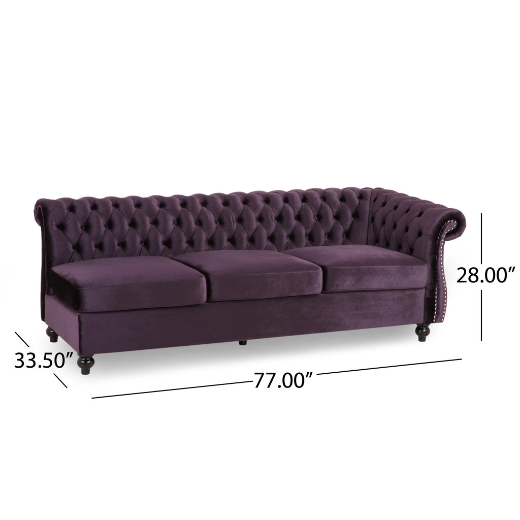 7 Seater Velvet Tufted Sectional H227