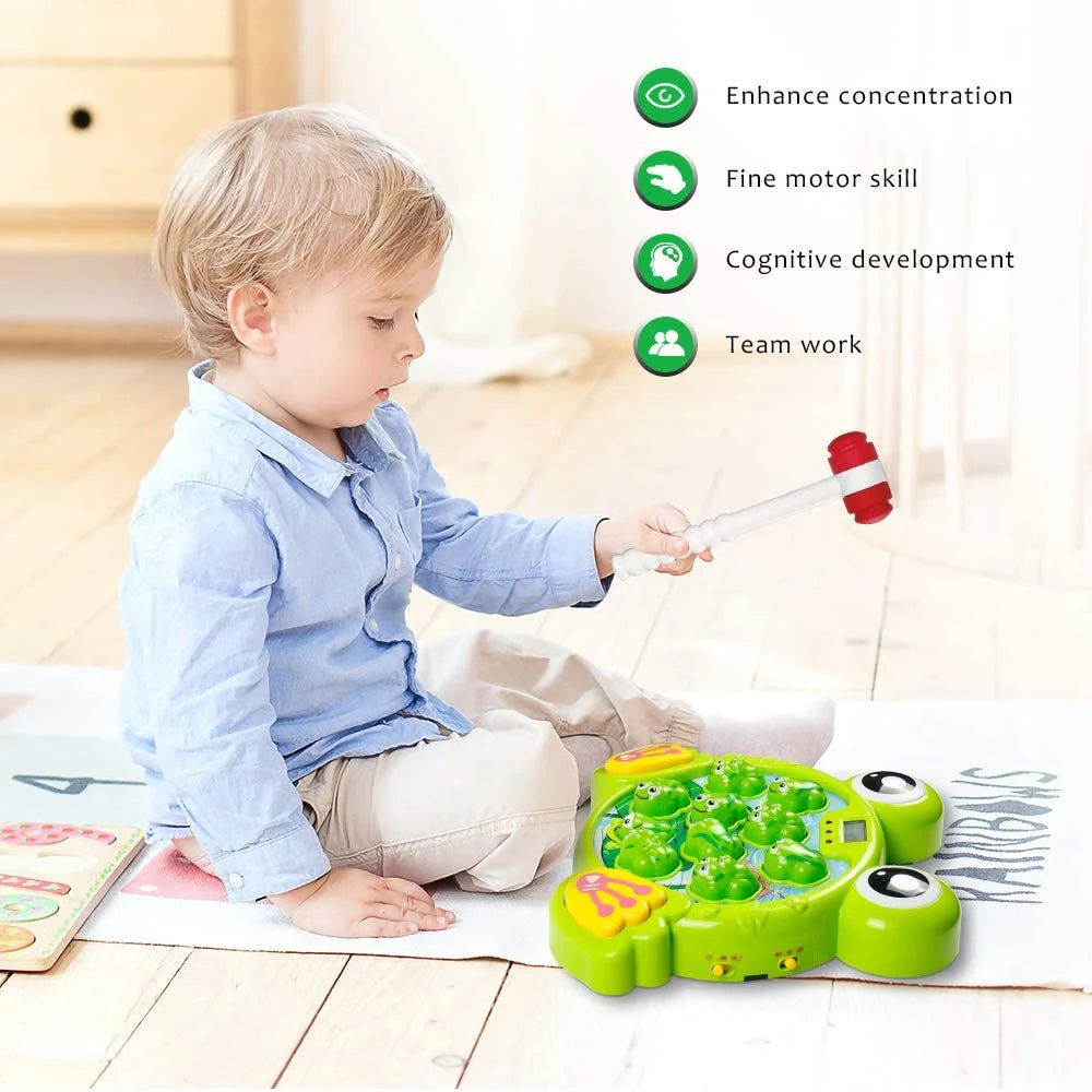 Whack A Frog Interactive Early Development Toy, 2 Hammers Included G526