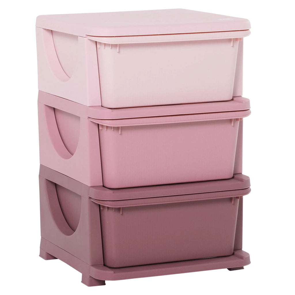 Blue 3 Tier Kids Storage Unit Dresser Tower T897332