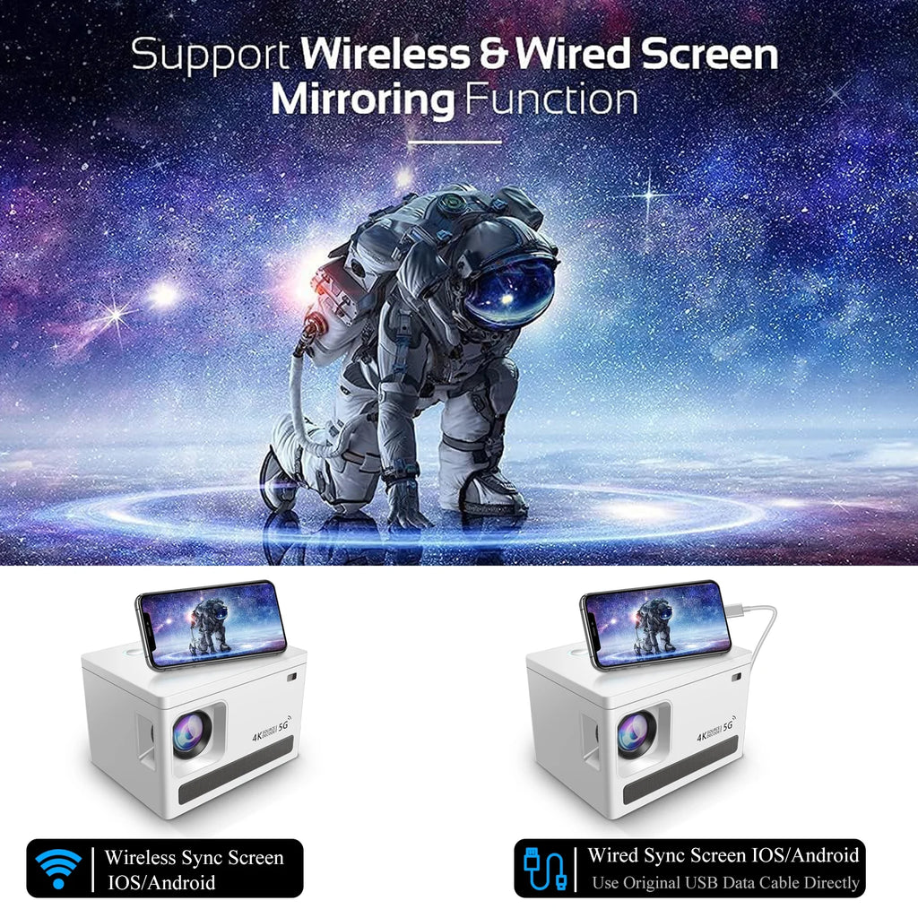 5G WiFi Bluetooth 4K Projector J273
