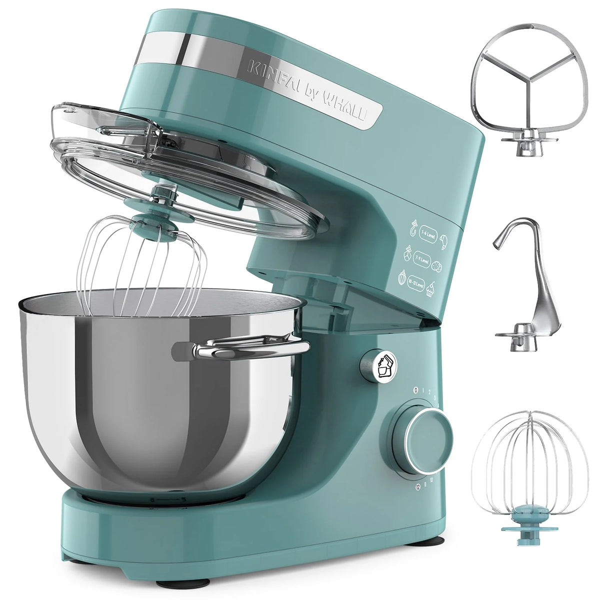 5.5Qt 12-Speed Tilt-Head Electric Stand Mixer with Stainless Steel Bowl I866