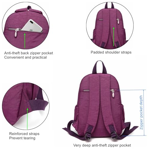 Mini Daypack with Anti-Theft Back Zipper Pocket, Durable Small Lightweight Backpack, Height 13 inches U3763