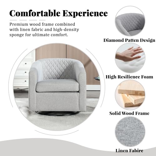 Brown Swivel Barrel Accent Chair Set of 2 K522