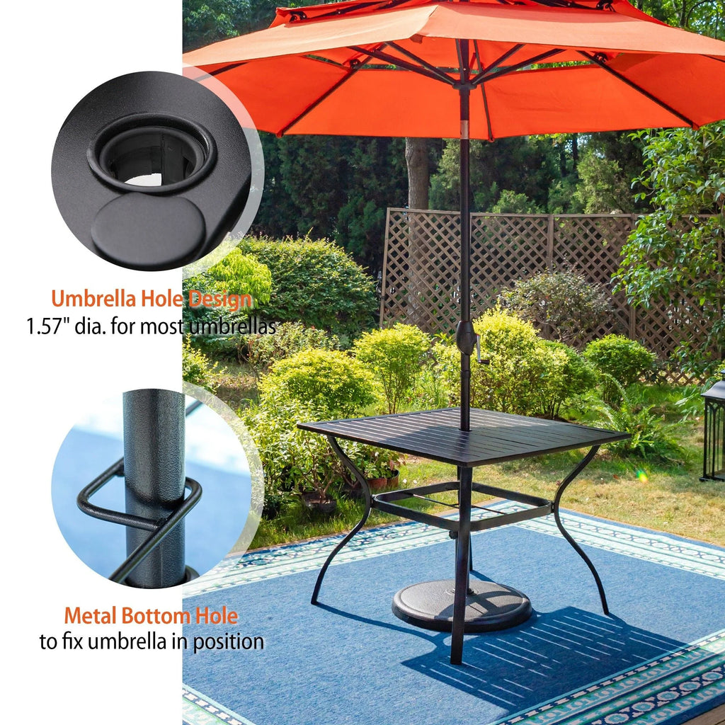 Outdoor Square Dining Table with Steel Frame K614