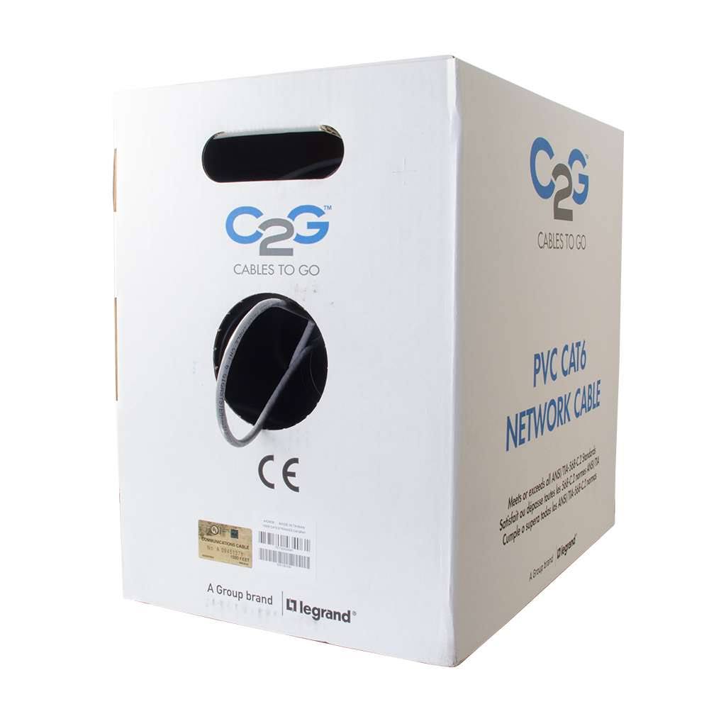1000ft Cat6 Bulk Ethernet Cable Gray W11554