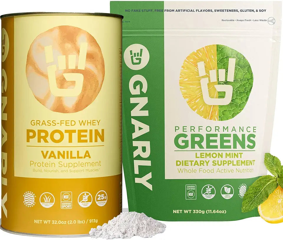 Lemon Mint Greens and Vanilla Whey Protein Supplement I8134