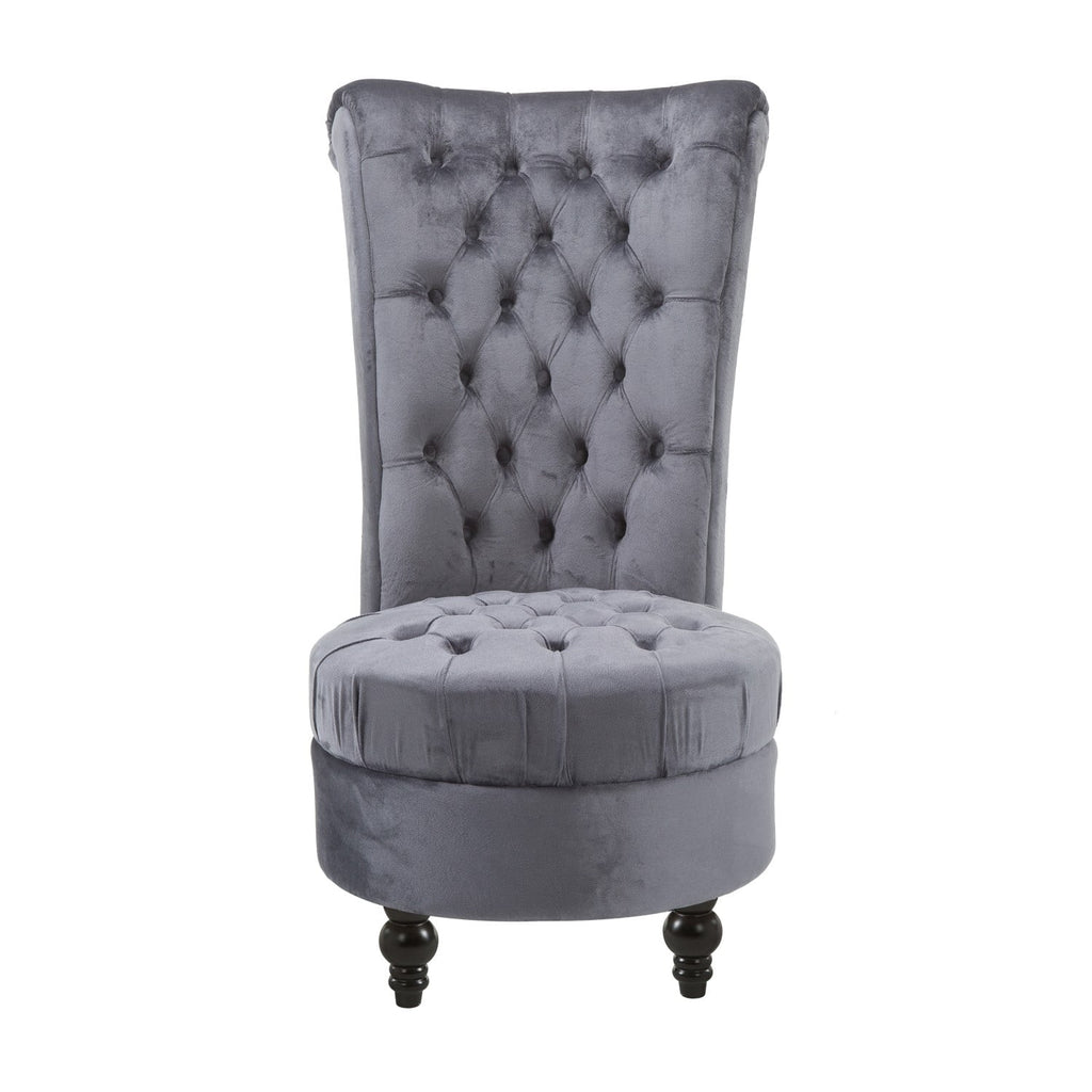 Gray Tufted Velvet Accent Chair K546