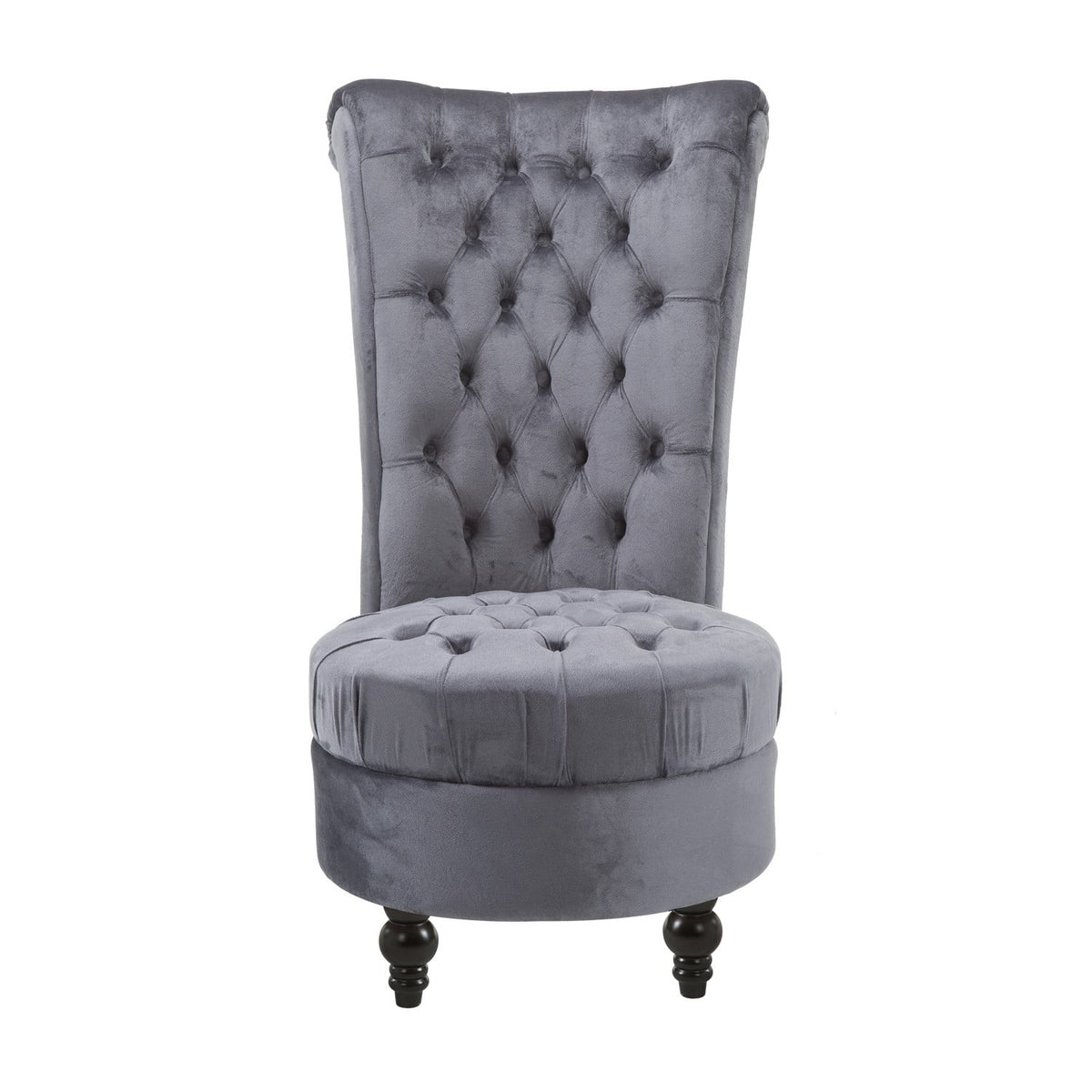 Gray Tufted Velvet Accent Chair K546