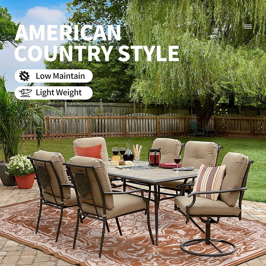 Reversible Outdoor Rug 9x12 Beige Brown S70708