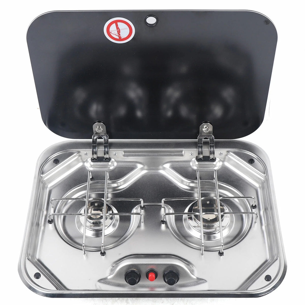 2 Burner LPG Gas Stove Cooktop with Glass Lid T214730