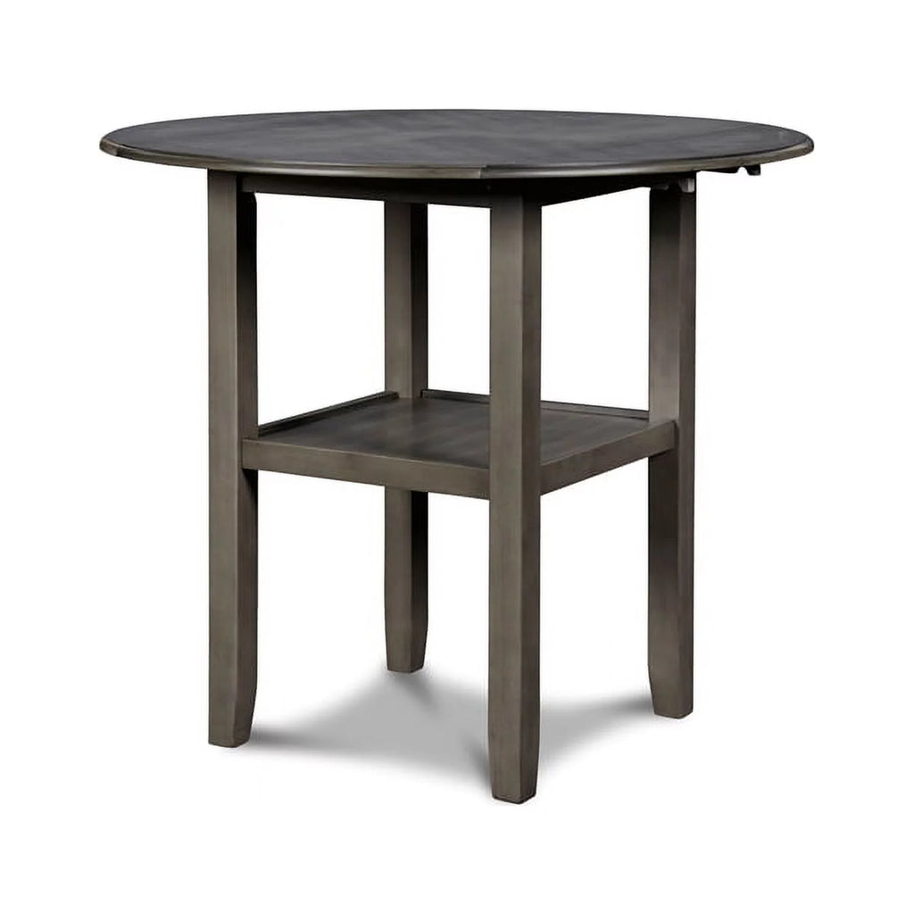 Gray Solid Wood Drop Leaf Counter Table with 2 Chairs L59118