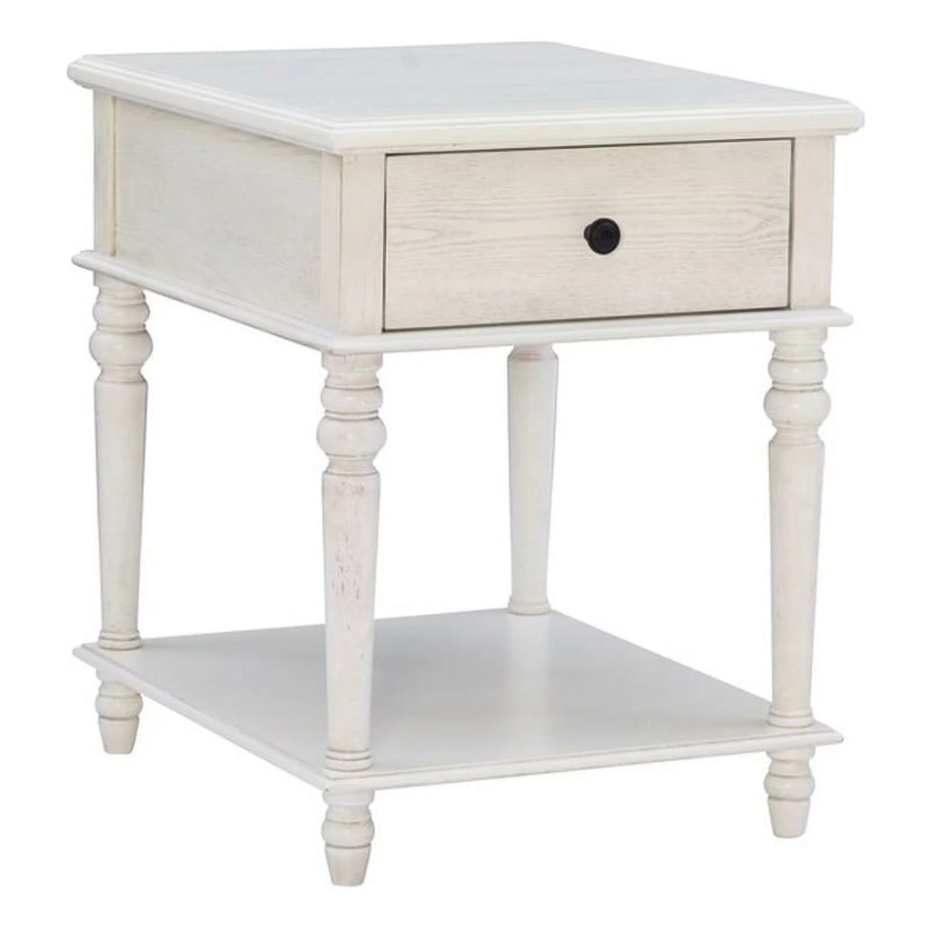 White Wood Side Accent Table Y446202
