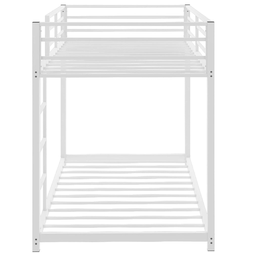 Black Full over Full Metal Bunk Bed with Ladder and Guardrails M2215
