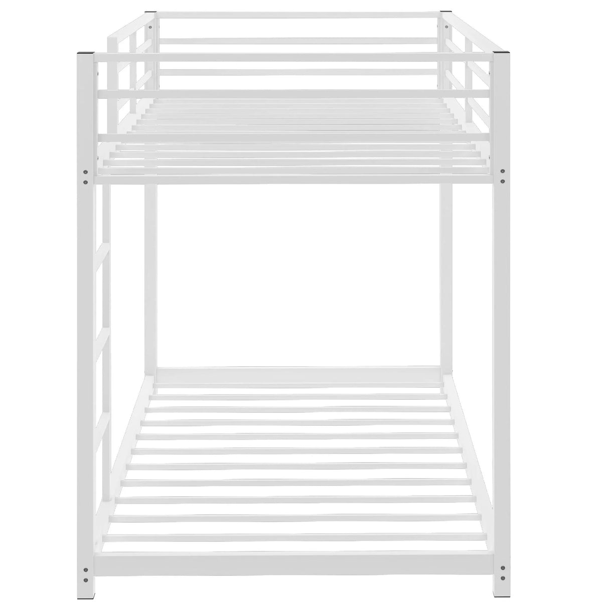 Black Full over Full Metal Bunk Bed with Ladder and Guardrails M2215