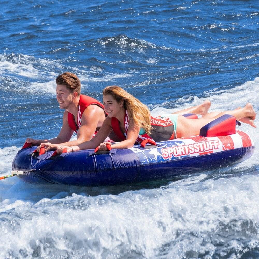 2 Rider Inflatable Towable Tube with Nylon Cover W4832