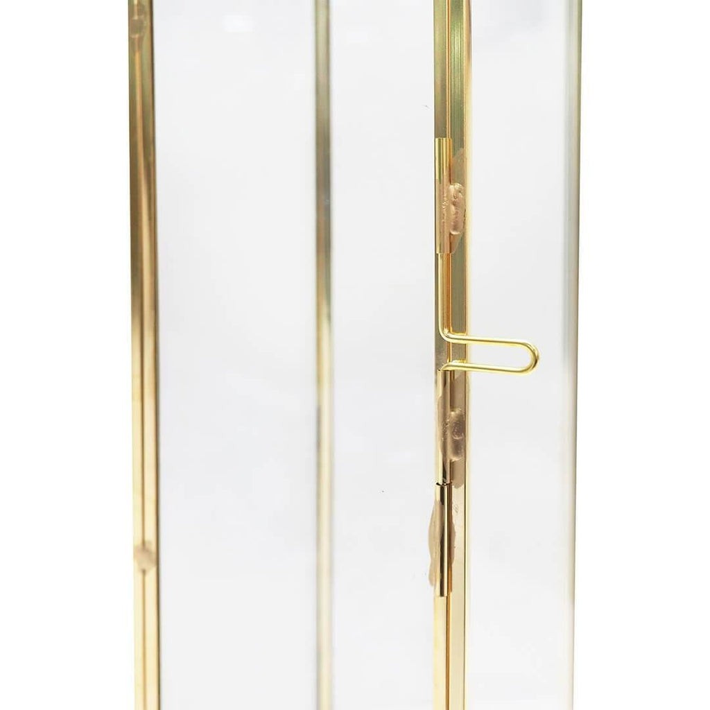 Black Glass Taper Candle Lantern Set X867