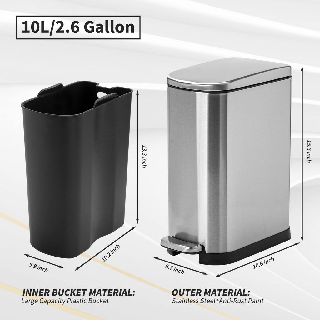 Stainless Steel Step Trash Can 10L P1458