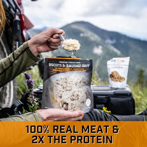 Freeze Dried Biscuits and Gravy Camping Food, 2 Serving Pouch W672