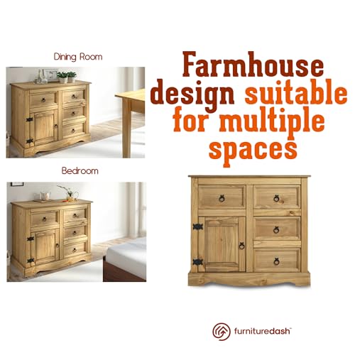 Solid Wood Buffet Sideboard with 3 Doors and 3 Drawers L39854