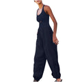 Square Neck Sleeveless Solid Color Sports Jumpsuit Q184793