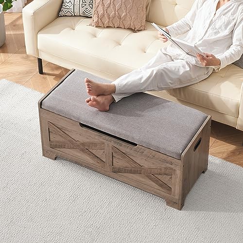 Storage Chest with Safety Hinge Wooden Shoe Bench F1032
