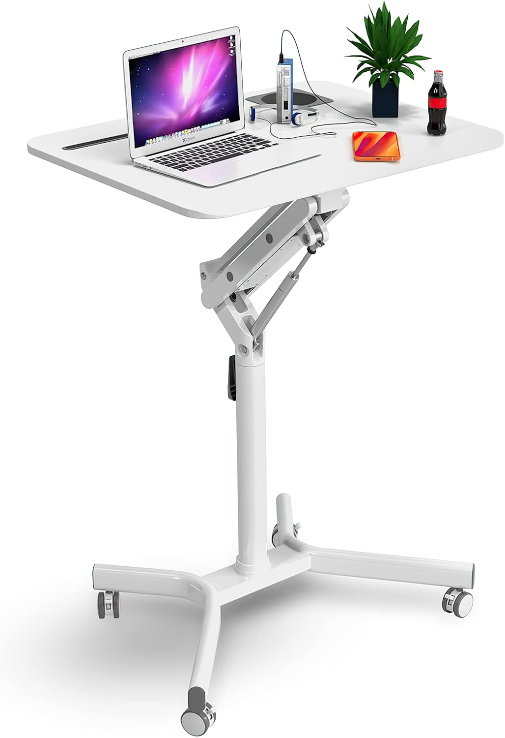 Pneumatic Height Adjustable Mobile Laptop Standing Desk A4234