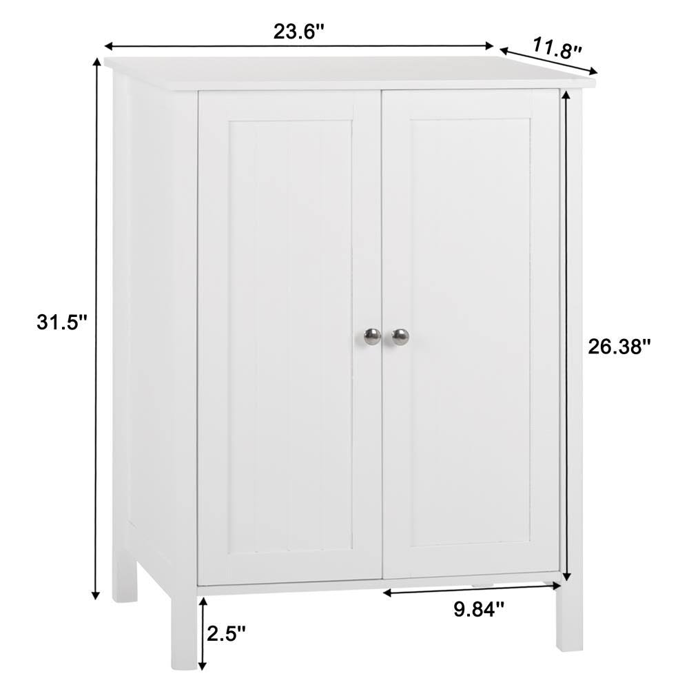 White Free Standing Bathroom Floor Cabinet with Adjustable Shelf R59752