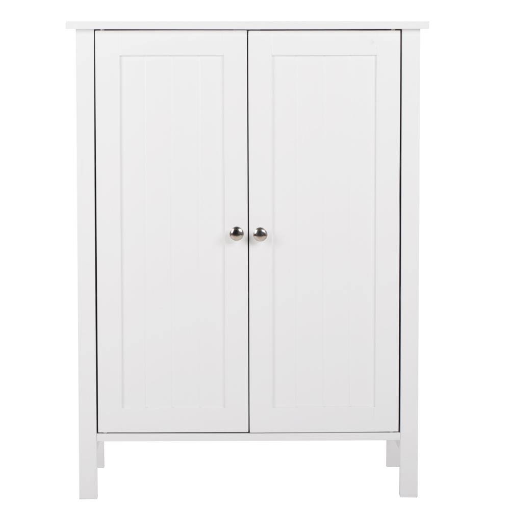 White Free Standing Bathroom Floor Cabinet with Adjustable Shelf R59752