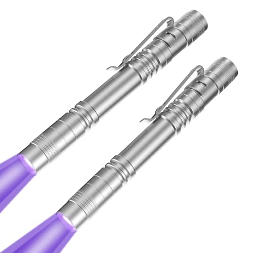 UV Black Light Flashlights, 4 Pack 395nm Mini Pen Lights with Clip, Waterproof Ultraviolet Flashlights G401054