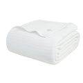 Queen Size White Cotton Throw Blanket 90 x 90 Inches V19325