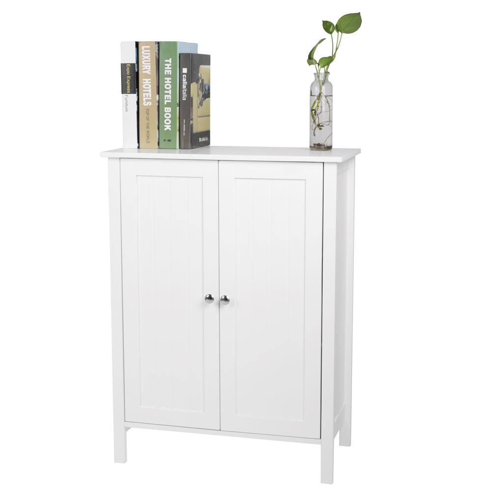 White Free Standing Bathroom Floor Cabinet with Adjustable Shelf R59752