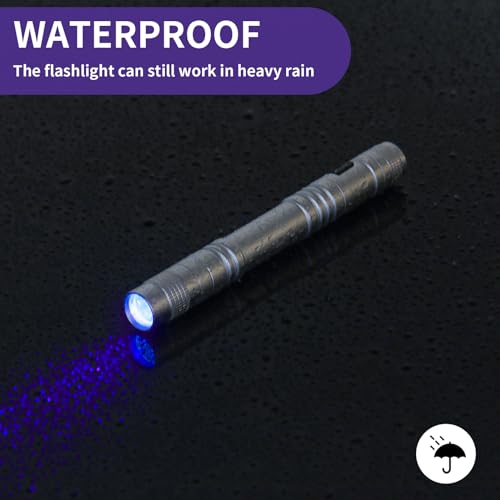 UV Black Light Flashlights, 4 Pack 395nm Mini Pen Lights with Clip, Waterproof Ultraviolet Flashlights G401054