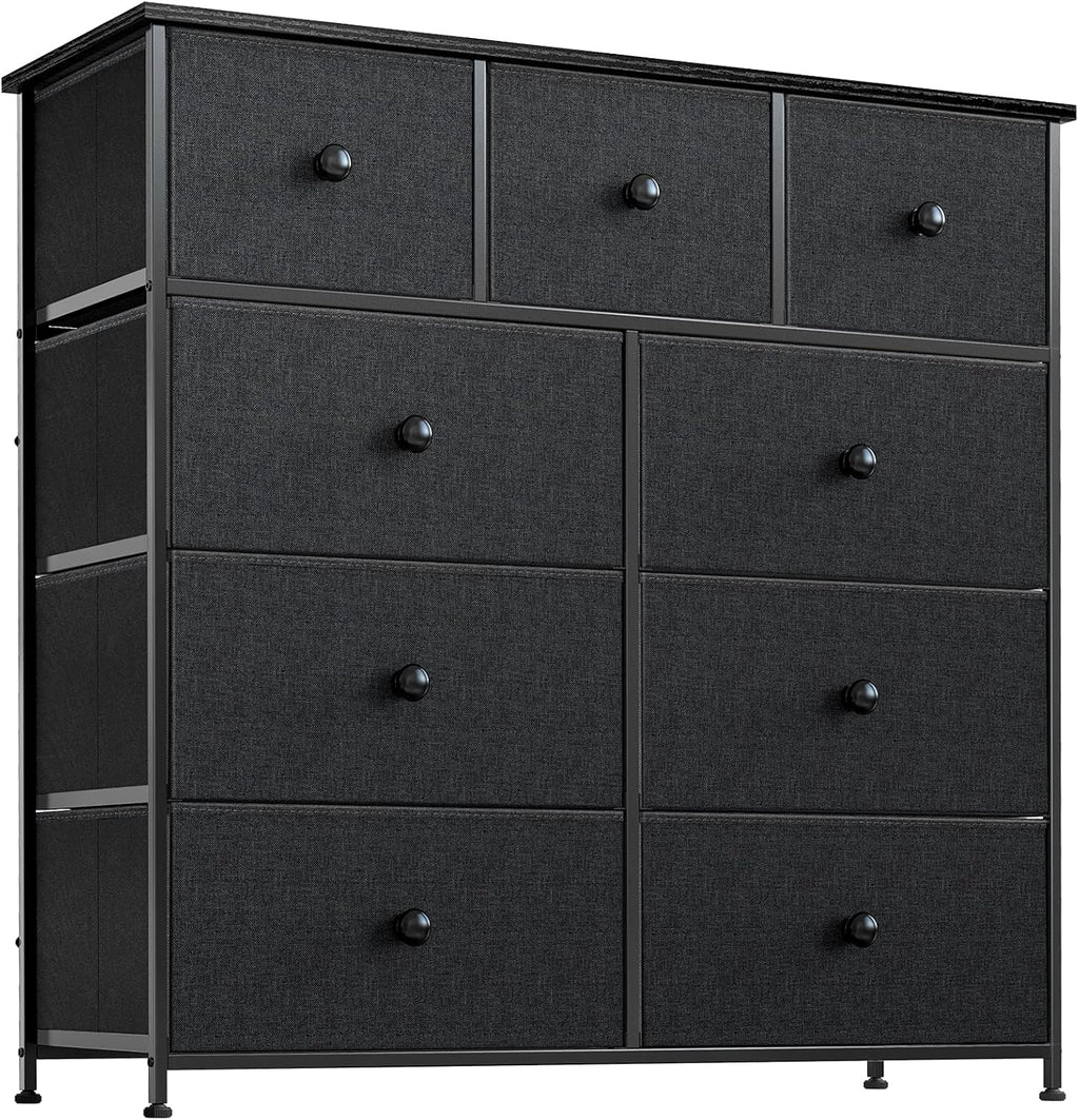 Black Grey 9 Drawer Dresser G8201