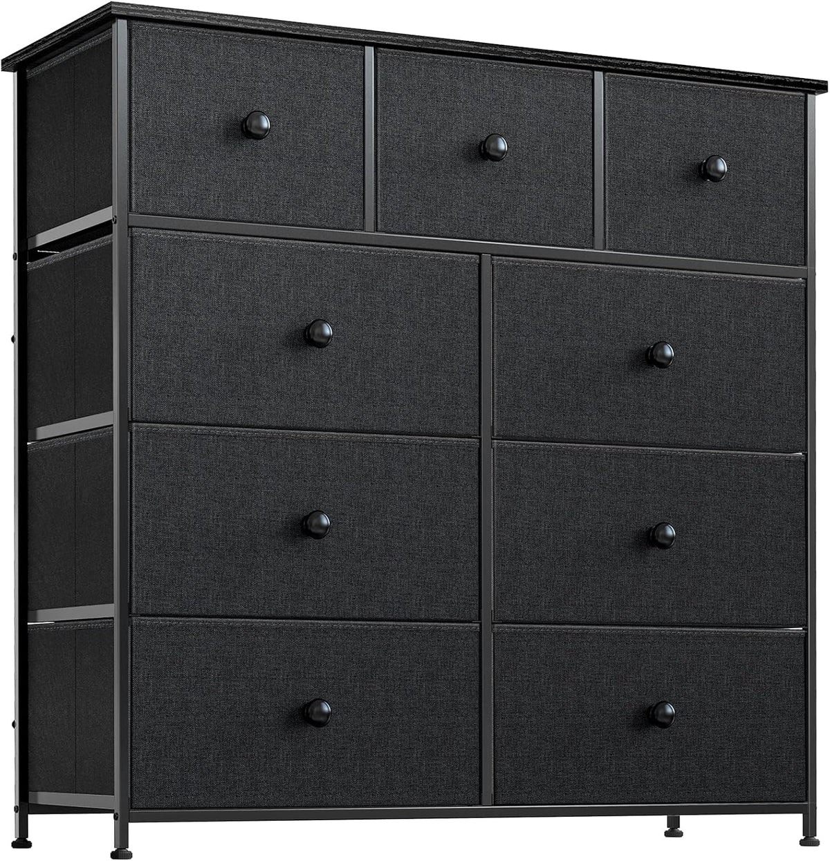 Black Grey 9 Drawer Dresser G8201