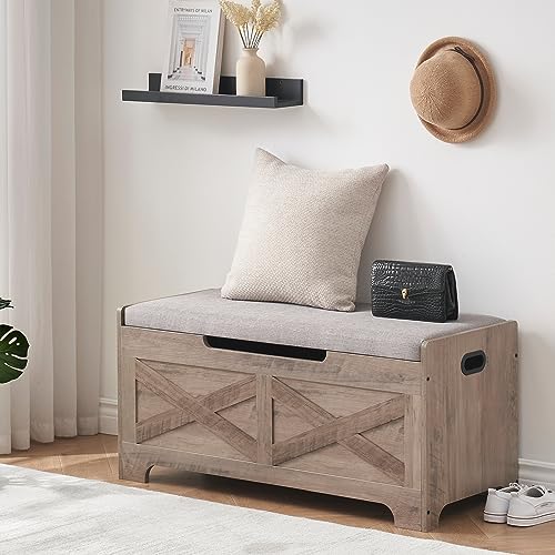 Storage Chest with Safety Hinge Wooden Shoe Bench F1032