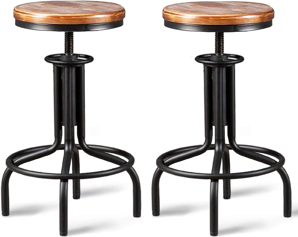 Metal Adjustable Height Bar Stool Set of 2 C656