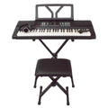 61 Key Portable Electronic Digital Keyboard Piano with Stand, Bench, Headphones, Microphone, Adapter R754378
