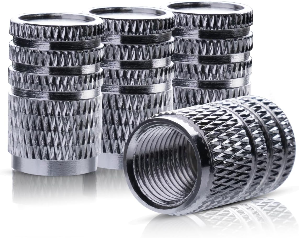 Grey Tire Valve Stem Caps 4 Pack O202