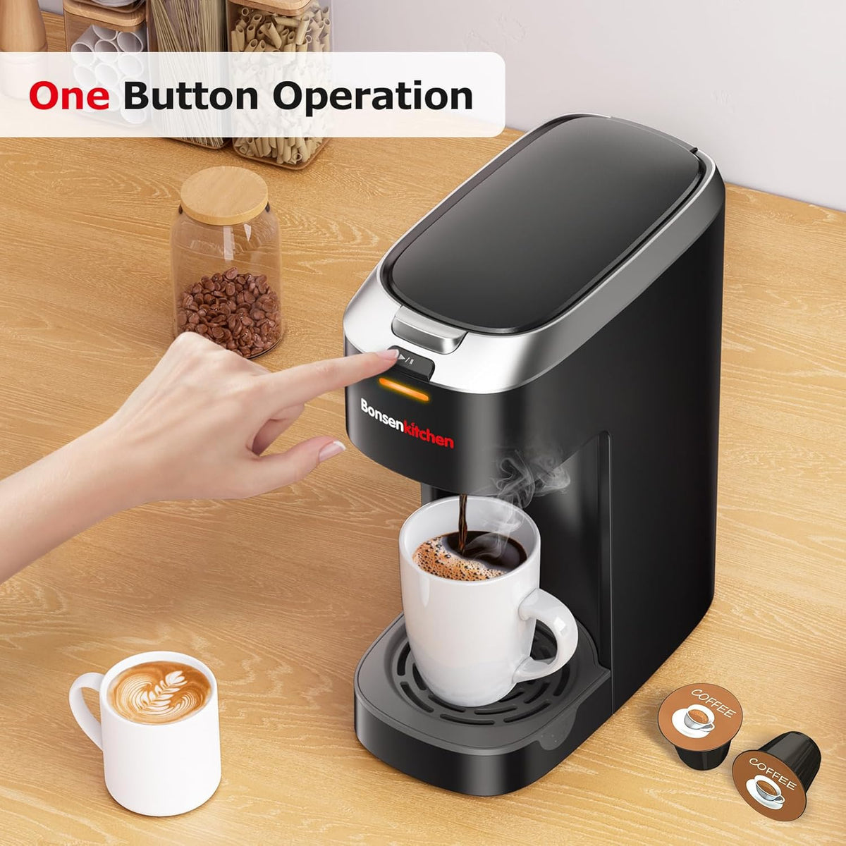 Single Serve Coffee Maker for K Cup Capsule, Brew Sizes 6 to 12oz A591838