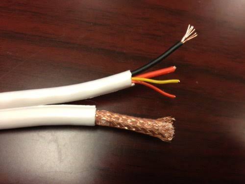 RG59 Siamese Cable with 18/2 Power and 24/2 Data 500-Feet White O8057
