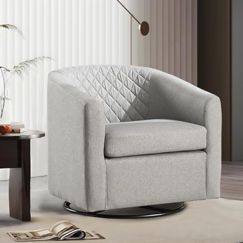 Brown Swivel Barrel Accent Chair Set of 2 K522