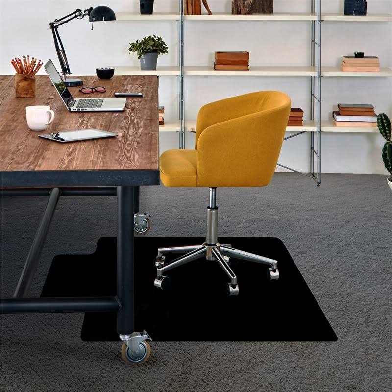 Black Chair Mat with Lip for Low Pile Carpets G650