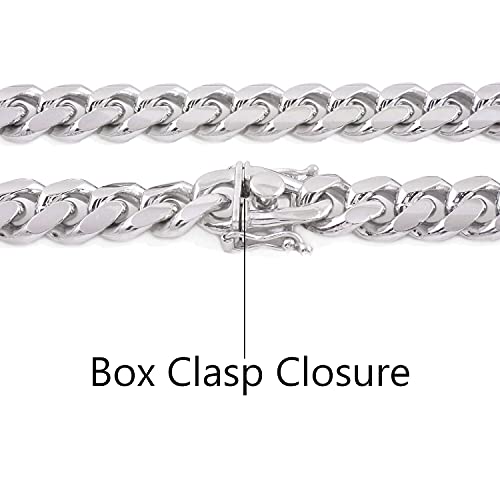 925 Sterling Silver Solid Italian Miami Cuban Link Chain Bracelet A404