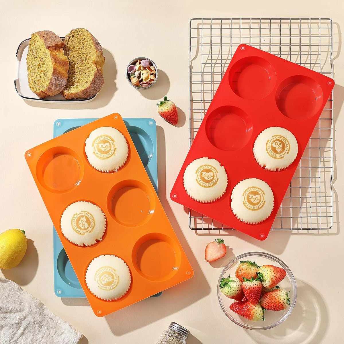 3" Round Silicone Egg Mold Pan X45378
