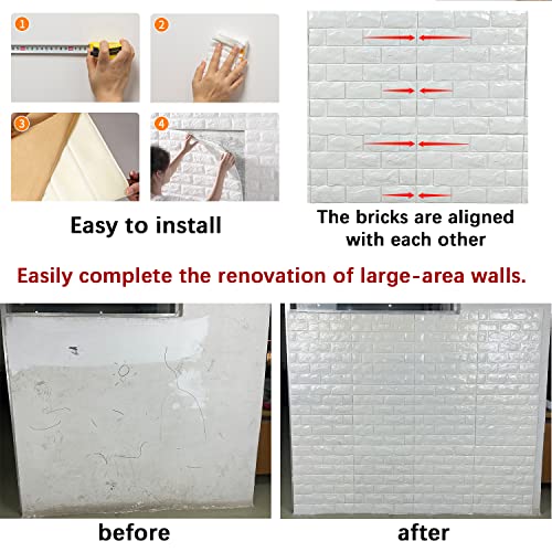 White Foam Brick Wallpaper 11PCS M6843