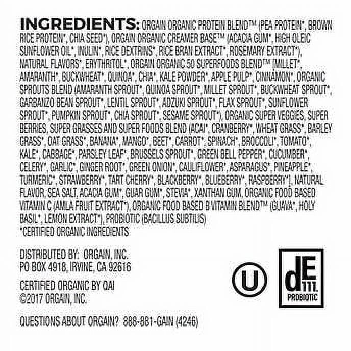 2.7 lb Organic Plant Protein and Superfoods Powder I16528